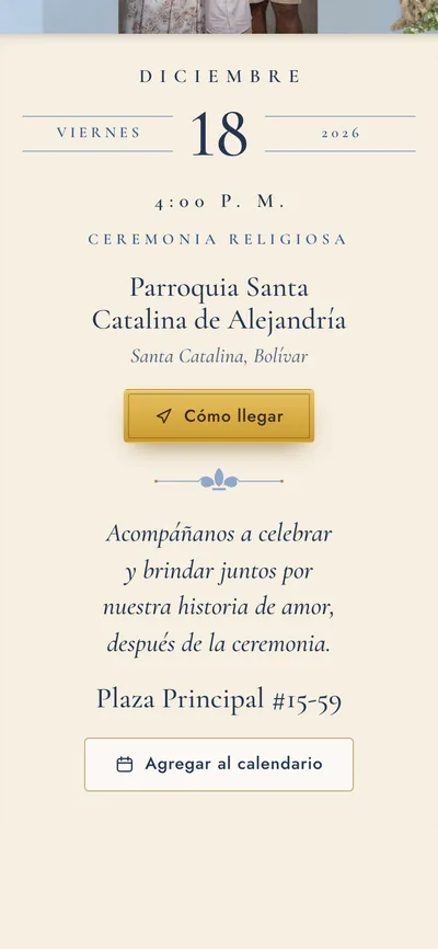 Invitación de boda en el celular: fecha, lugar de la ceremonia y botón Cómo llegar
